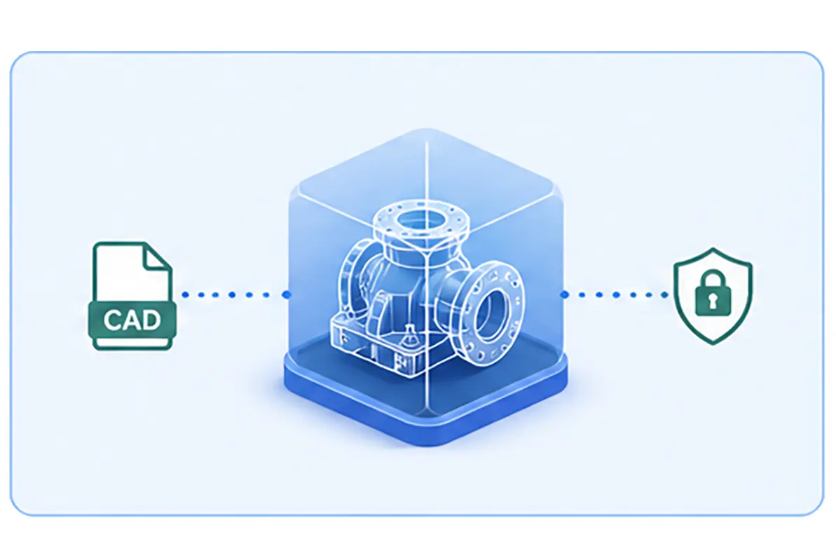 Digital inventory with CAD file, secure digital twin, and production rights